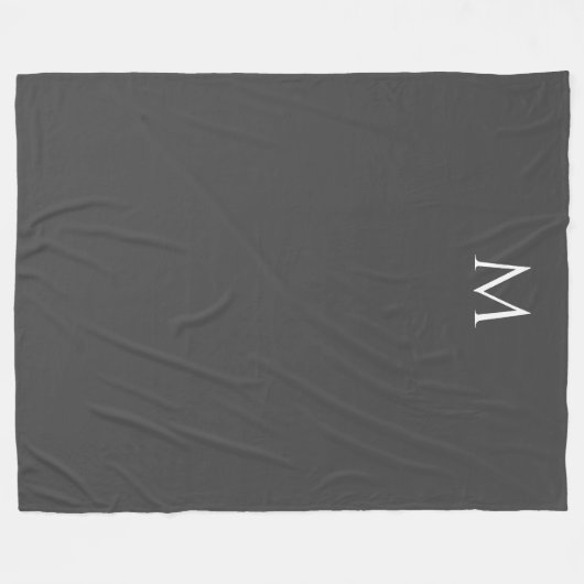 Moderne Monogramm-Elegante Personalisierte Vorlage Fleecedecke (Vorderseite (Horizontal))