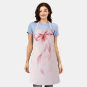 Moderne Monogramm Elegante Rosa Wasserfarbe Schlei Schürze (Getragen)