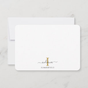 Moderne Monogramm Elegante Schrift Danke Mitteilungskarte
