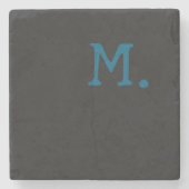 Moderne Monogramm erste Ersetzung Ihre Steinuntersetzer (Vorderseite)