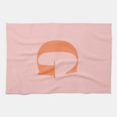 Moderne Monogramm Erstpastel Rosa und Orange  Geschirrtuch (Horizontal)
