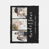 Moderne Monogramm-Familie 3 FotoCollage Fleecedecke (Vorderseite)