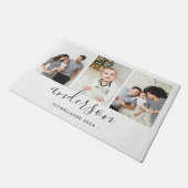 Moderne Monogramm-Familie 3 FotoCollage Fußmatte (Schrägansicht)