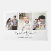 Moderne Monogramm-Familie 3 FotoCollage Fußmatte (Vorderseite)