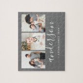 Moderne Monogramm-Familie 3 FotoCollage Puzzle (Vertikal)