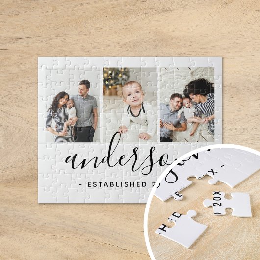 Moderne Monogramm-Familie 3 Puzzle