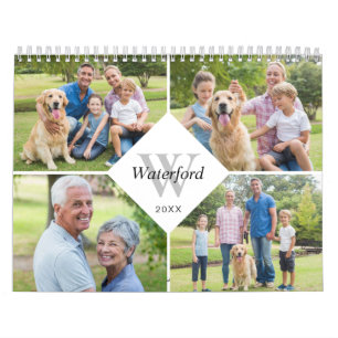 Moderne Monogramm-Familienfotos 2027 Kalender