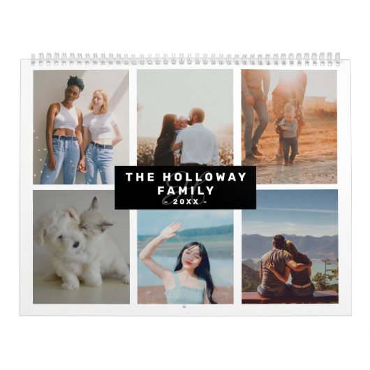 Moderne Monogramm-Familienname schwarz18 Foto Coll Kalender (Titelbild)