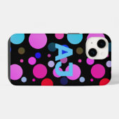 Moderne Monogramm-Farbige Punkte iPhone Hülle (Rückseite (Horizontal))