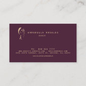 Moderne Monogramm Female Line Art Visitenkarte (Rückseite)