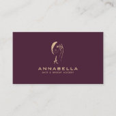 Moderne Monogramm Female Line Art Visitenkarte (Vorderseite)