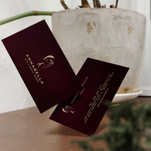 Moderne Monogramm Female Line Art Visitenkarte