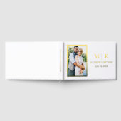 Moderne Monogramm Foto Wedding Gold Foil Gästebuch (Voll)