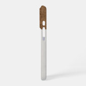 Moderne Monogramm-Fotocollage in abgenutztem Braun iPhone Hülle (Linke Seite)