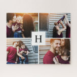 Moderne Monogramm-FotoCollage Puzzle<br><div class="desc">Personalisieren Sie es mit Ihrem Hochzeitsdatum,  Familiennamen oder jedem beliebigen Text Ihrer Wahl für ein schönes und einzigartiges Geschenk und Sake.</div>