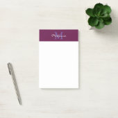 Moderne Monogramm Fuchsia Rosa und Lavendel Post-it Klebezettel (Büro)