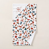 Moderne Monogramm-Geometrie Badhandtuch Set (Handtuch)