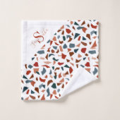 Moderne Monogramm-Geometrie Badhandtuch Set (Waschlappen)