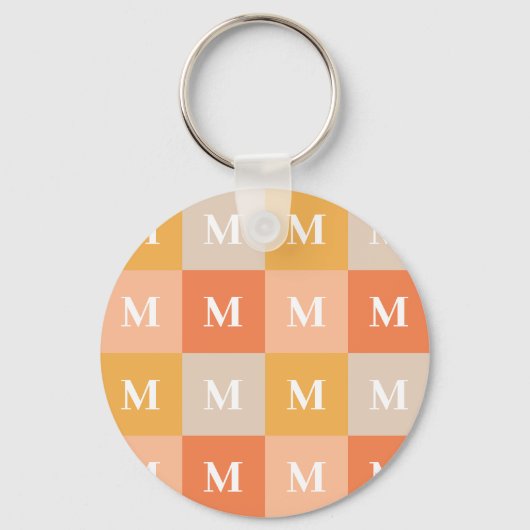 Moderne Monogramm-Geometrie-Farbbblock Schlüsselanhänger (Vorderseite)