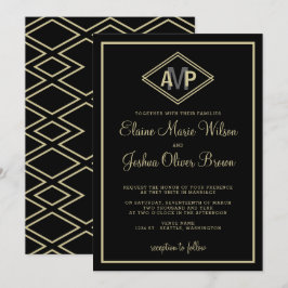 moderne, monogramm geometrische Einladungen