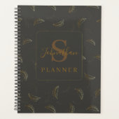 Moderne Monogramm Geschäft Schwarz - Gold Planer (Vorderseite)