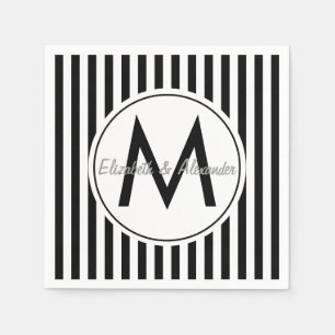 Moderne Monogramm-Gewohnheit Striped Serviette