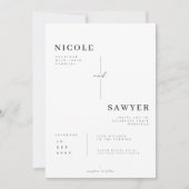 Moderne Monogramm-Gitter-Hochzeit Einladung (Vorderseite)