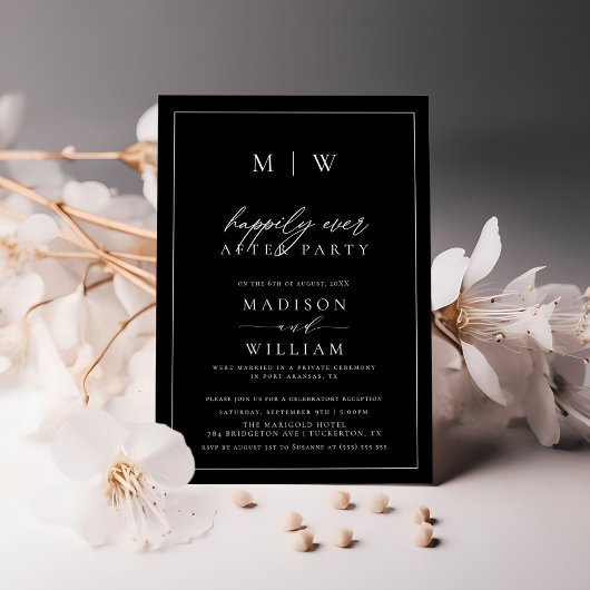 Moderne Monogramm glücklich je nach Party Hochzeit Einladung