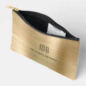 Moderne Monogramm Gold Zubehörtasche (Offen)