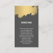 Moderne Monogramm/Goldene Pinsel Visitenkarte (Rückseite)