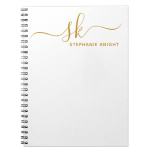 Moderne Monogramm-Goldschrift Kalligrafie individu Notizblock