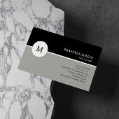 Moderne Monogramm Grau-Schwarz-Einseitig Visitenkarte