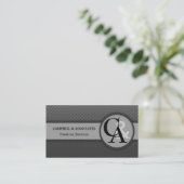 Moderne Monogramm-Grau-Visitenkarten Visitenkarte (Stehend Vorderseite)