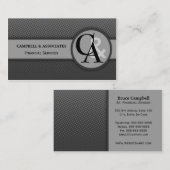 Moderne Monogramm-Grau-Visitenkarten Visitenkarte (Vorne/Hinten)