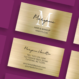 Moderne Monogramm Große Schrift Gold Visitenkarte