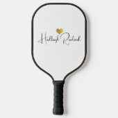 Moderne monogramm Handgeschriebene Schrift Name Pickleball Schläger (Rückseite)