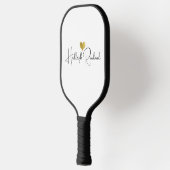 Moderne monogramm Handgeschriebene Schrift Name Pickleball Schläger (Links)