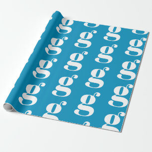 Moderne monogramm hellblaue Farbe Erstaufnahme Geschenkpapier