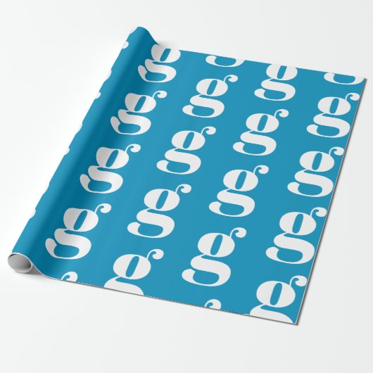 Moderne monogramm hellblaue Farbe Erstaufnahme Geschenkpapier (Ungerollt)