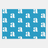 Moderne monogramm hellblaue Farbe Erstaufnahme Geschenkpapier Set (Vorderseite 2)