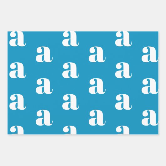 Moderne monogramm hellblaue Farbe Erstaufnahme Geschenkpapier Set (Vorderseite 2)