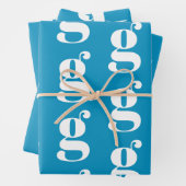 Moderne monogramm hellblaue Farbe Erstaufnahme Geschenkpapier Set (Beispiel)