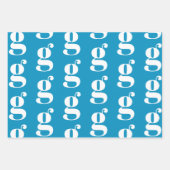 Moderne monogramm hellblaue Farbe Erstaufnahme Geschenkpapier Set (Vorderseite)