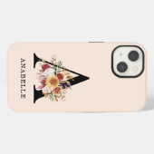 Moderne Monogramm Herbst Wasserfarbe Flora iPhone Hülle (Rückseite (Horizontal))