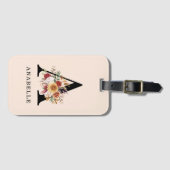 Moderne Monogramm Herbst Wasserfarben Floralien Gepäckanhänger (Vorderseite (Horizontal))
