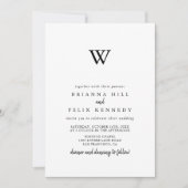 Moderne Monogramm-Hochzeit Einladung (Vorderseite)