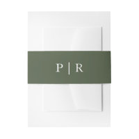 Moderne Monogramm-Hochzeit Eleganter Waldgrün