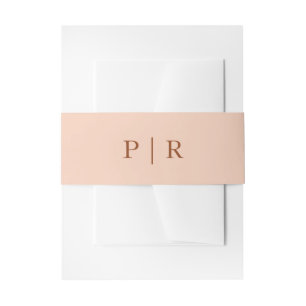 Moderne Monogramm-Hochzeit Elegantes Salbeigrün Einladungsbanderole