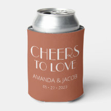 Moderne Monogramm-Hochzeit | Terracotta Can Cooler
