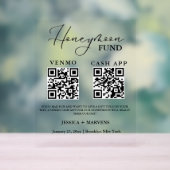 Moderne Monogramm-Hochzeits-Flitterwochen-Fonds QR Acrylschild (Neutral)